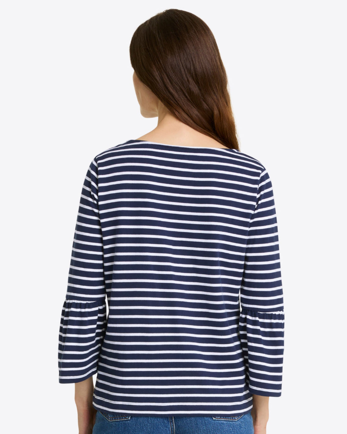 Corey Bell Sleeve Top in Navy Mariner Stripe | Draper James Top Pick
