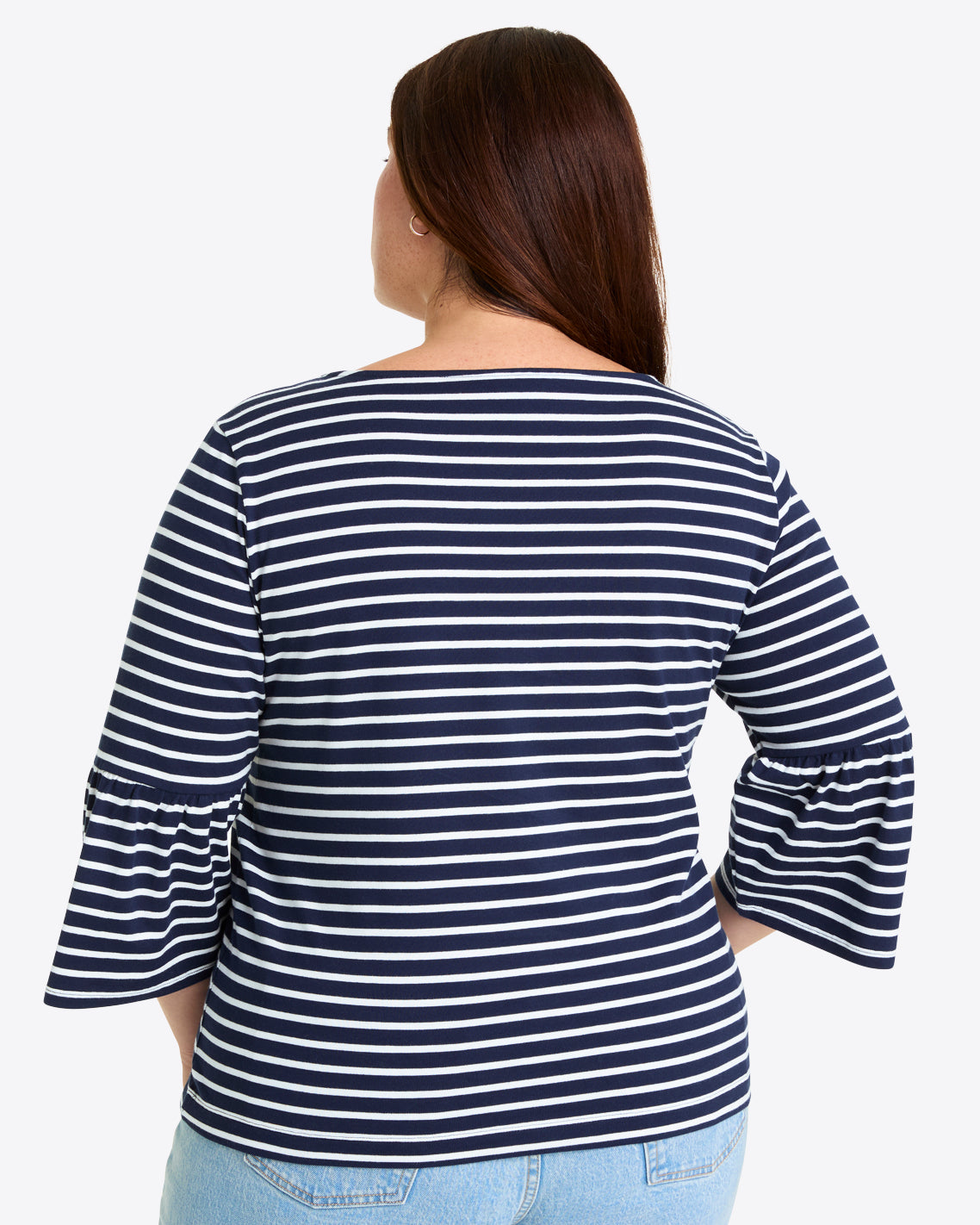 Corey Bell Sleeve Top in Navy Mariner Stripe | Draper James Top Pick