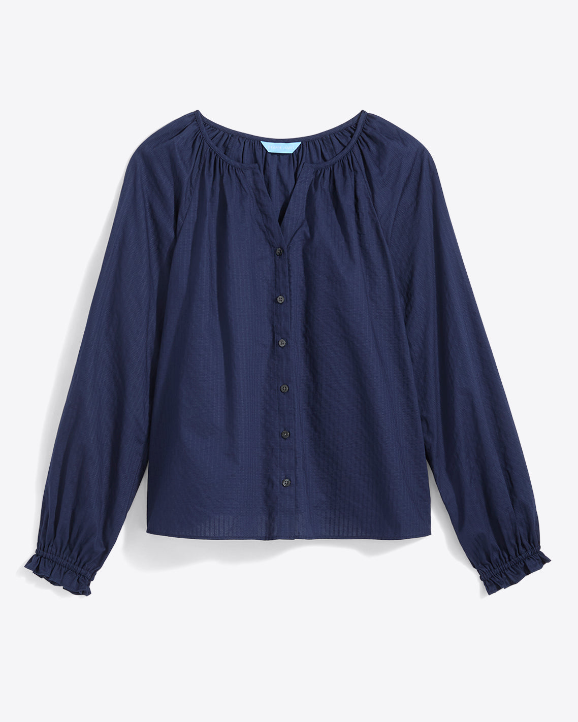 Alexandra Top in Navy Dobby Stripe | Draper James Latest