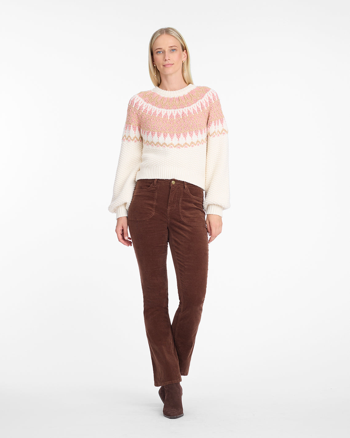 Fairisle Sweater in Magnolia White Multi | Draper James Everyday