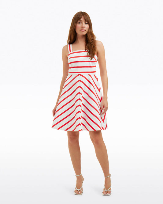 Zoe Love Circle Dress in Red Wentworth Stripe | Draper James New