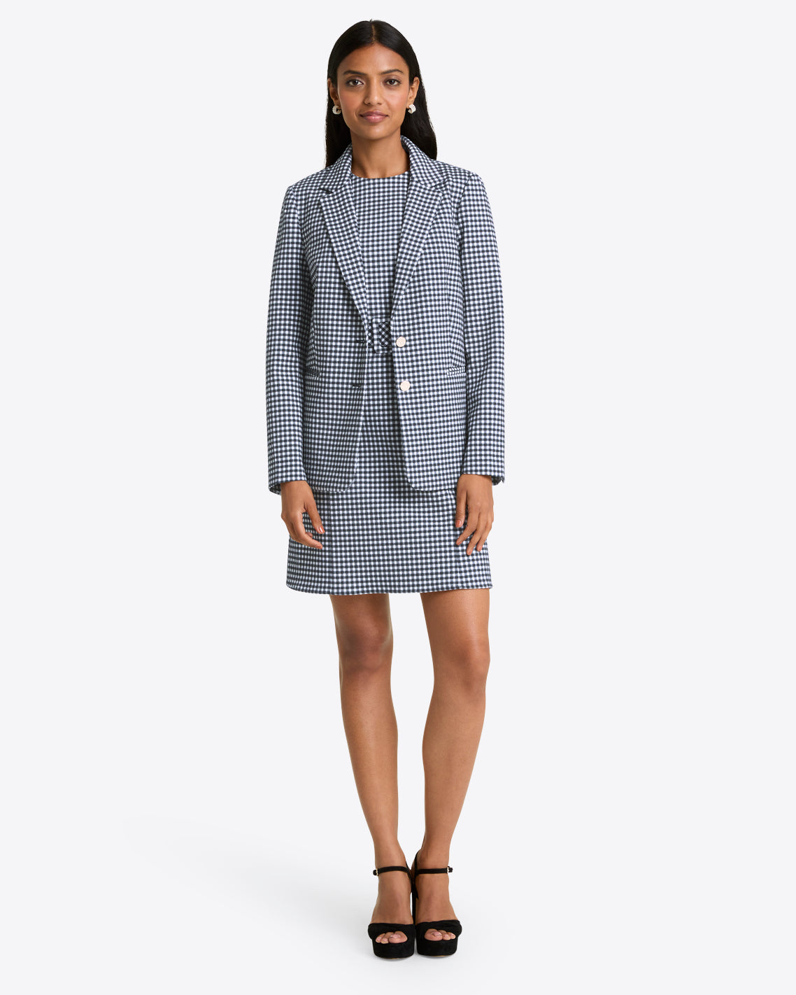 Sadie Belted Shift Dress in Textured Gingham | Draper James Discount