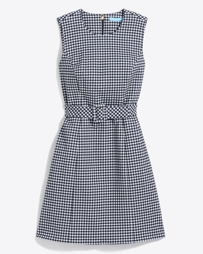 Sadie Belted Shift Dress in Textured Gingham | Draper James Discount
