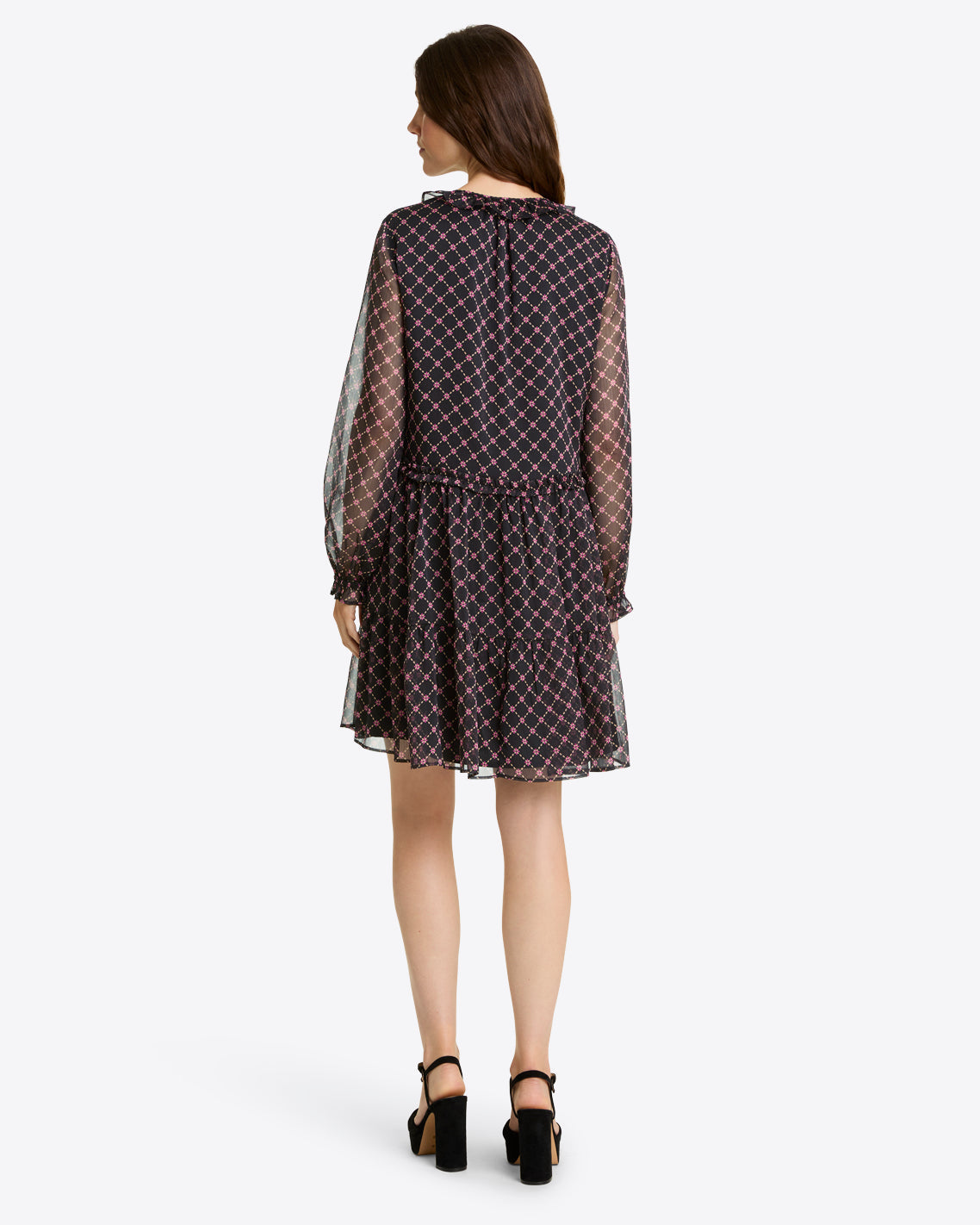 Lorrie Long-Sleeve Dress in Crinkle Chiffon | Draper James Value