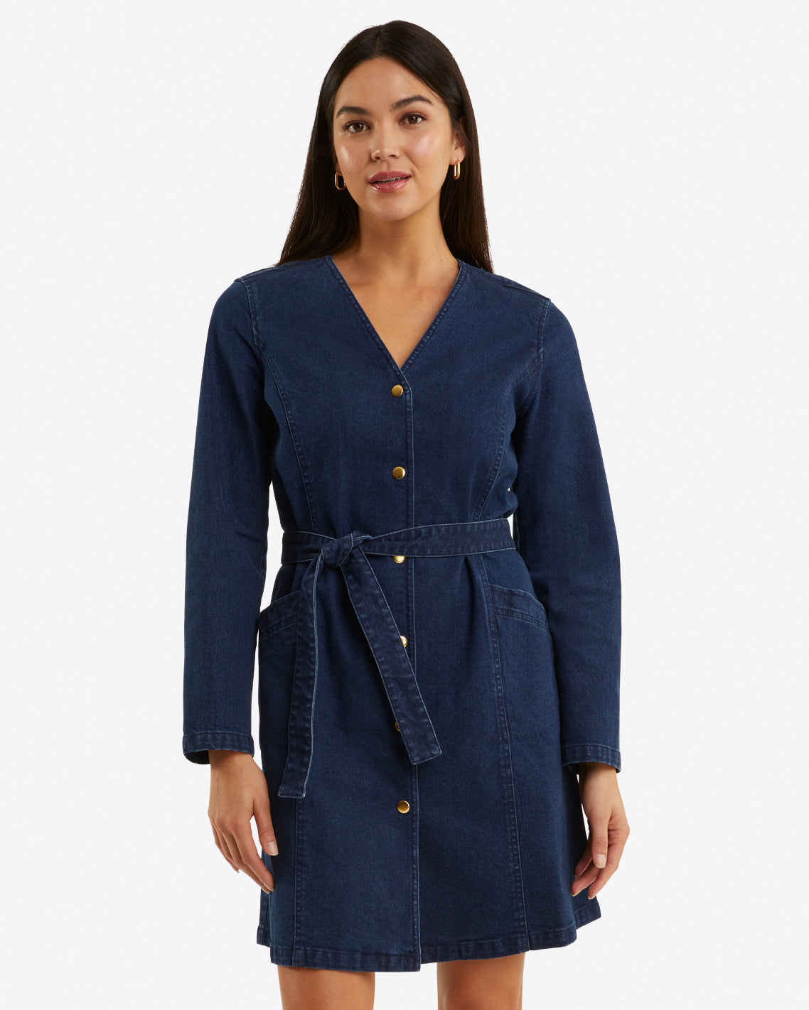Colbie Snap Front Dress in Denim | Draper James Everyday