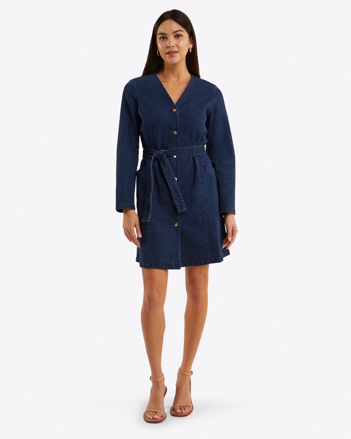Colbie Snap Front Dress in Denim | Draper James Everyday