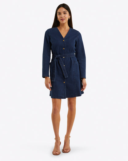 Colbie Snap Front Dress in Denim | Draper James Everyday
