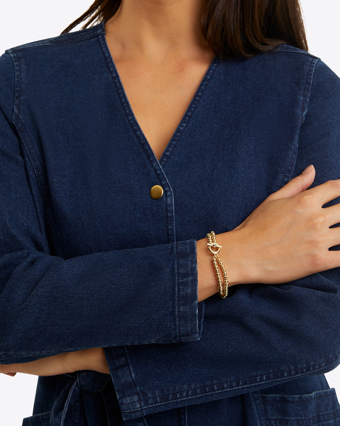 Colbie Snap Front Dress in Denim | Draper James Everyday