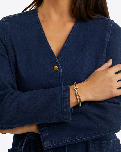 Colbie Snap Front Dress in Denim | Draper James Everyday