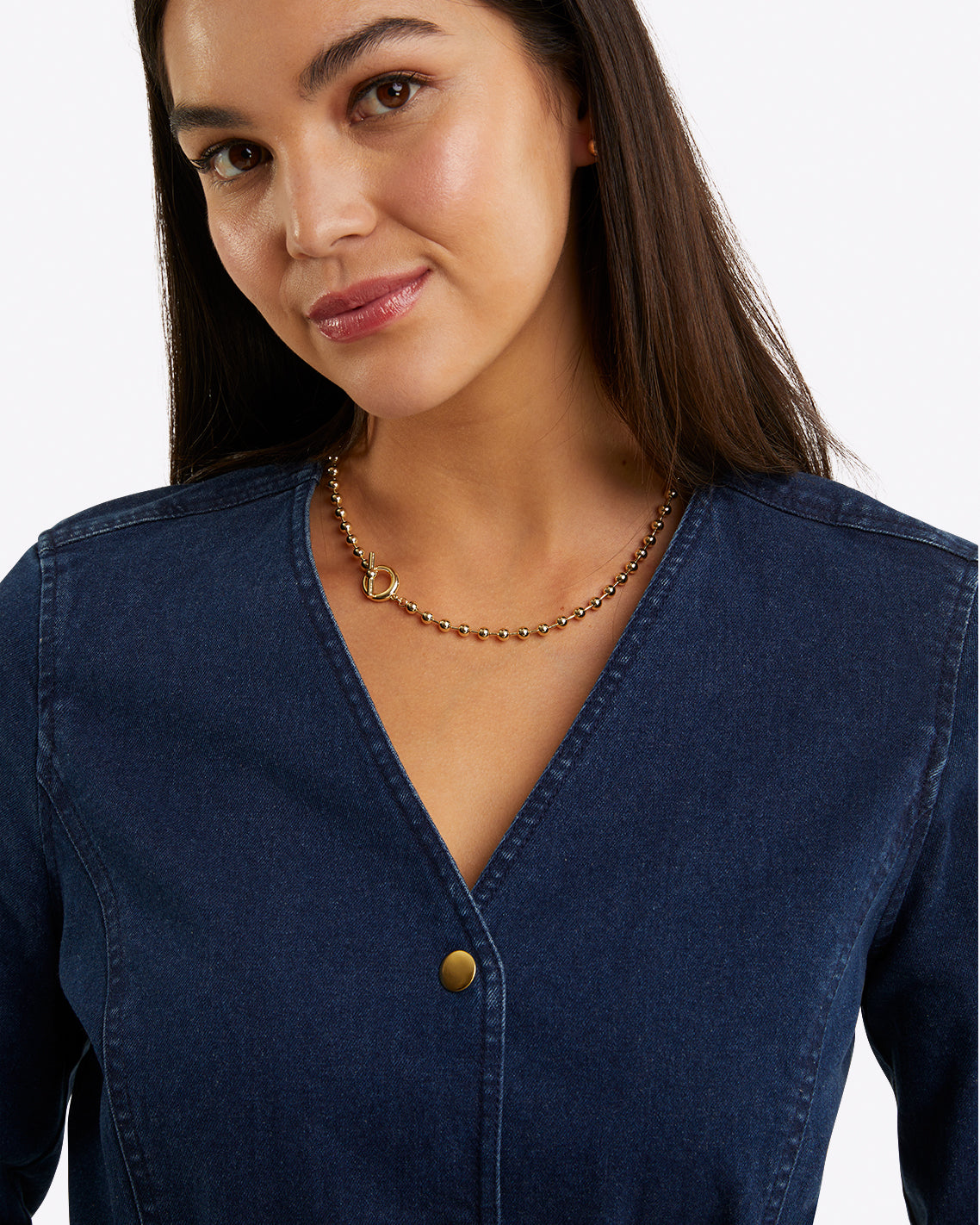 Colbie Snap Front Dress in Denim | Draper James Everyday