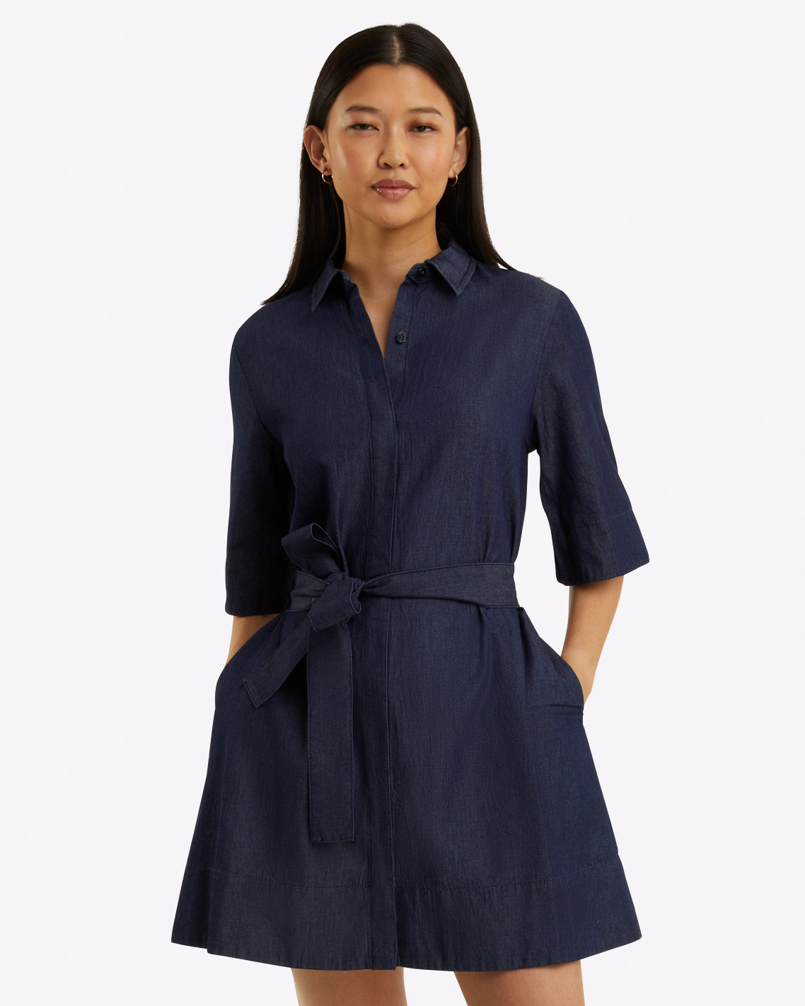 Riley Mini Shirtdress in Chambray | Draper James Trending