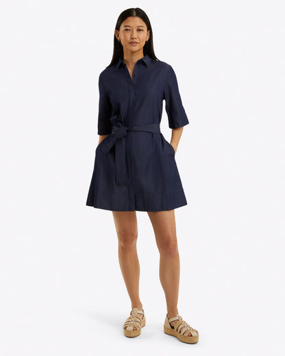 Riley Mini Shirtdress in Chambray | Draper James Trending