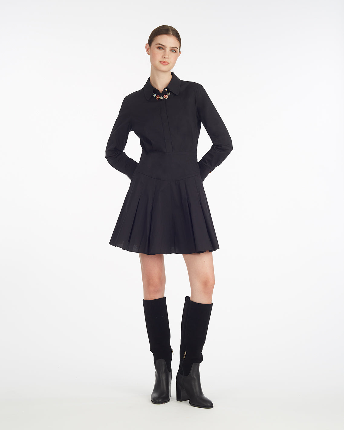 Mia Mini Dress in Stretch Cotton Poplin | Draper James Sale