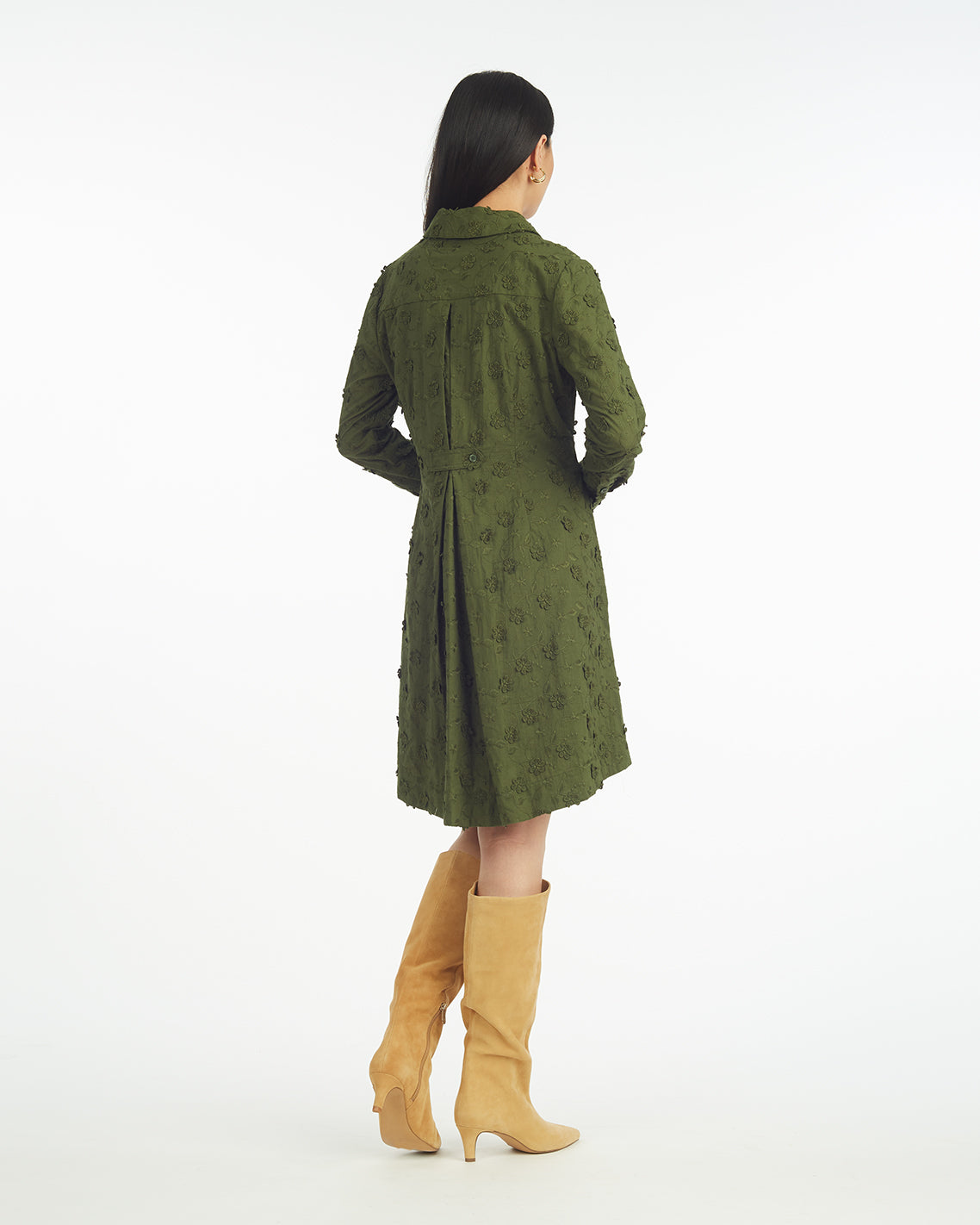 Layla Shirtdress in Olive Embroidered Floral | Draper James Trending