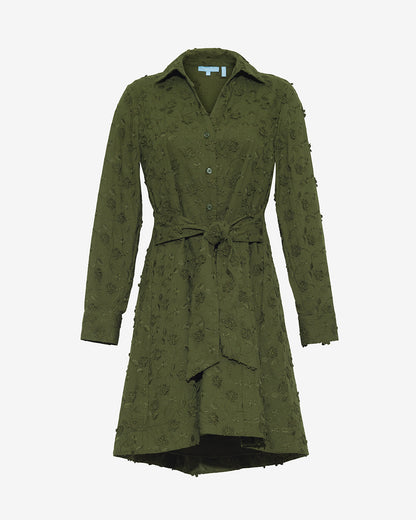 Layla Shirtdress in Olive Embroidered Floral | Draper James Trending