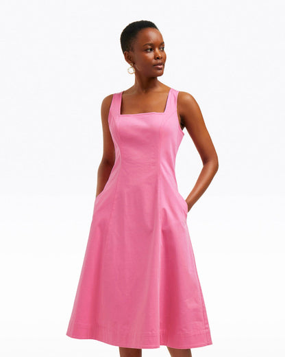 Genevieve Square Neck Sleeveless Midi Dress | Draper James Discount