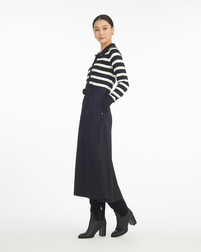 Darcy Mixed Media Dress in Black Stripe | Draper James Trusted