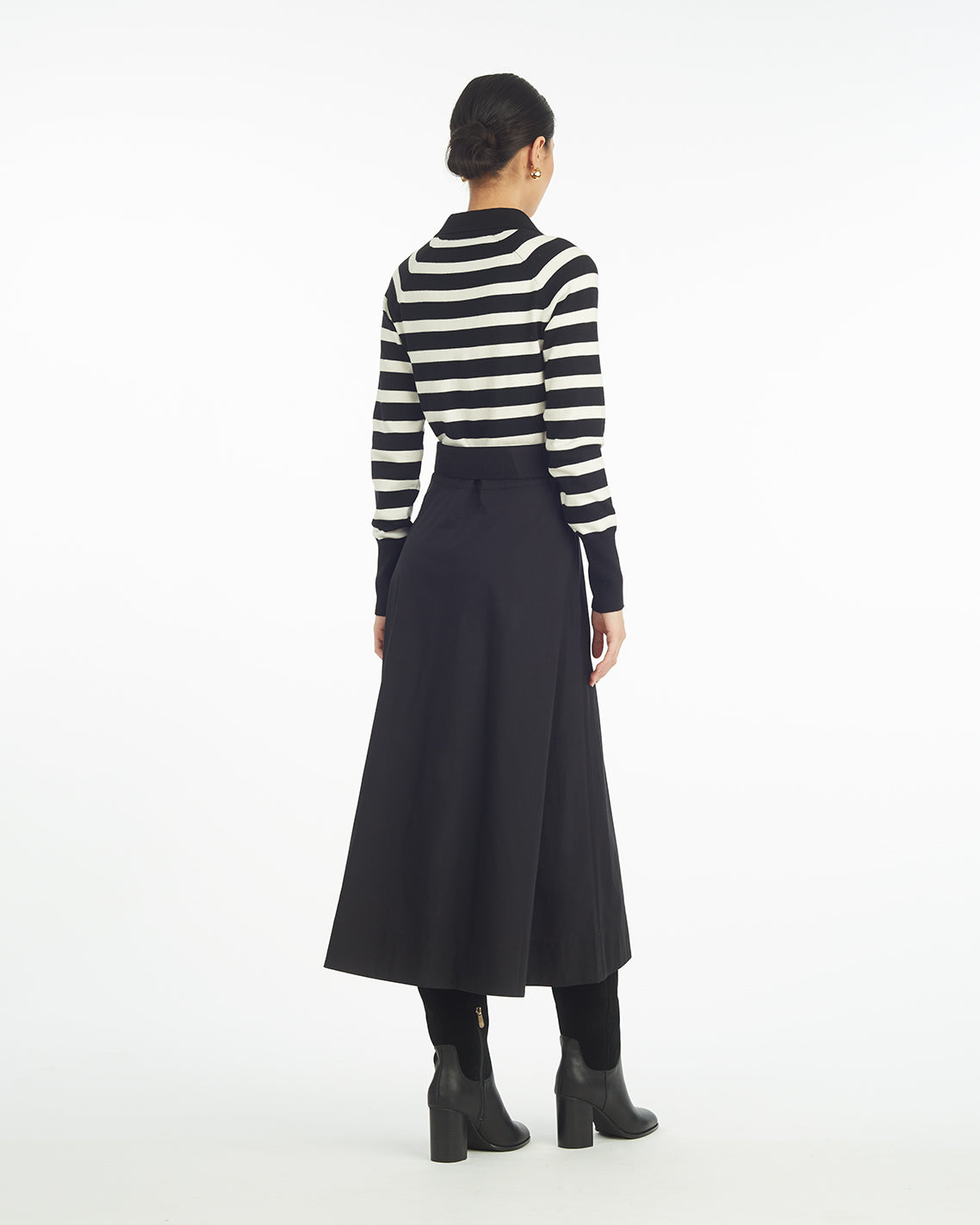 Darcy Mixed Media Dress in Black Stripe | Draper James Trusted