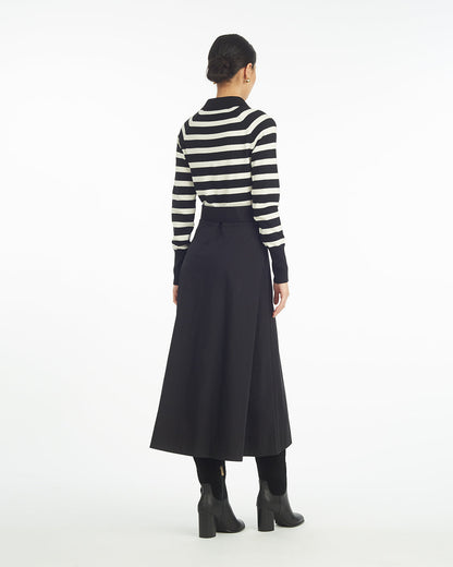 Darcy Mixed Media Dress in Black Stripe | Draper James Trusted