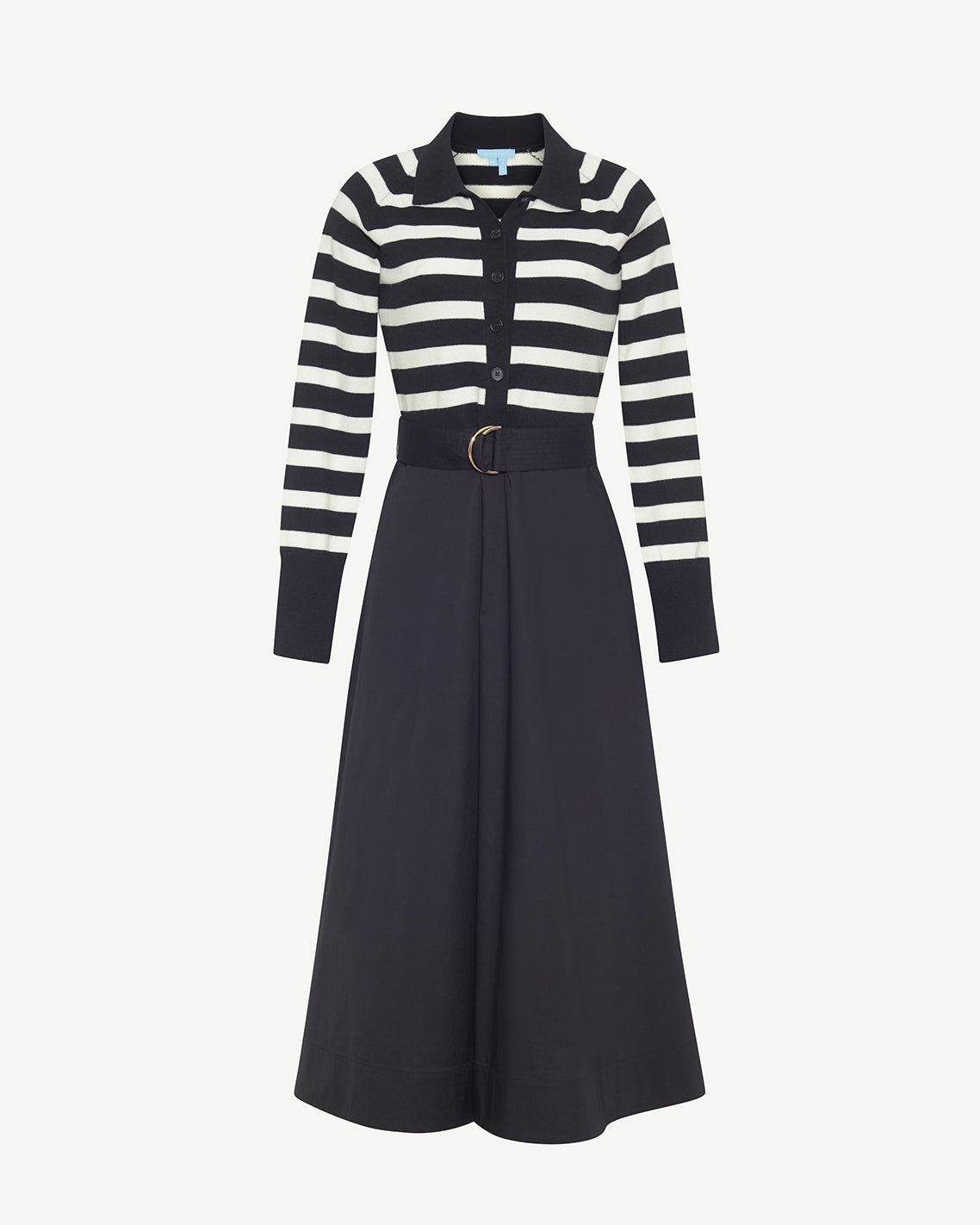 Darcy Mixed Media Dress in Black Stripe | Draper James Trusted