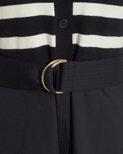 Darcy Mixed Media Dress in Black Stripe | Draper James Trusted