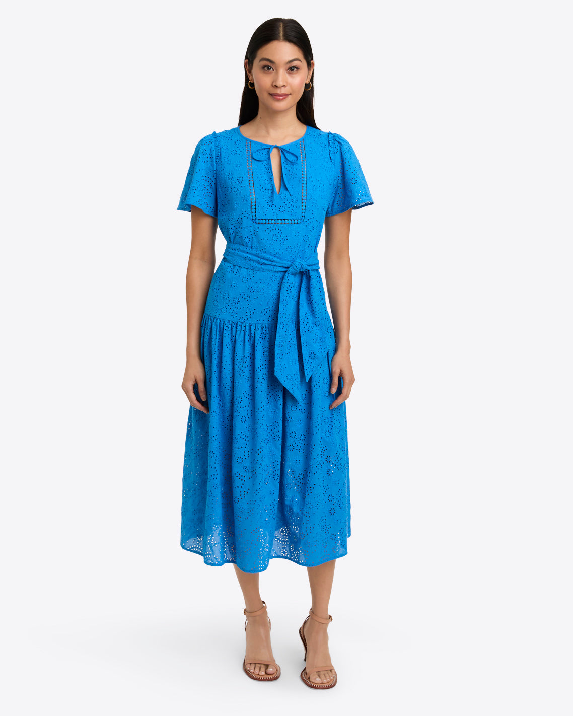 Mia Midi Dress in Eyelet | Draper James Premium