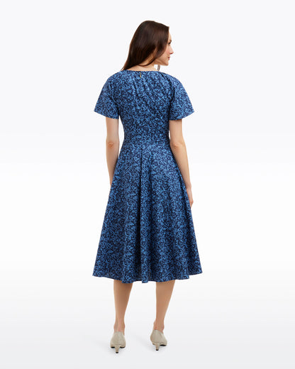 Caitlyn Square Neck Midi Dress in Ribbon Floral | Draper James Latest