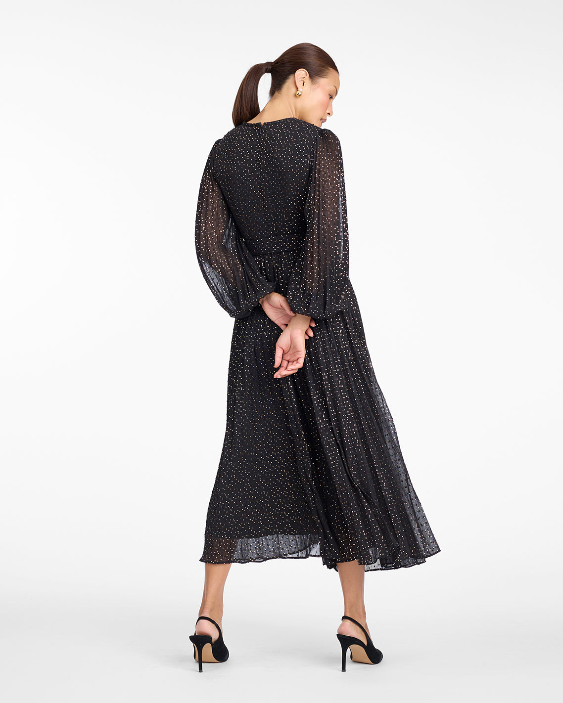 Maybelle Belted Midi Dress in Foil Dot | Draper James Featured