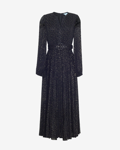 Maybelle Belted Midi Dress in Foil Dot | Draper James Featured