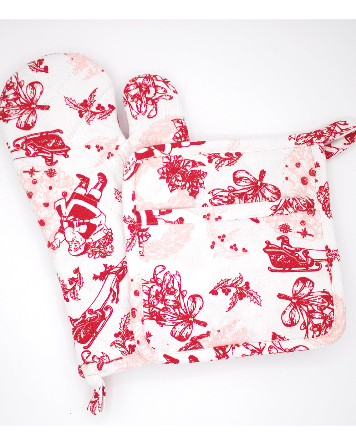 Santa Toile Oven Mitt Set | Draper James Premium