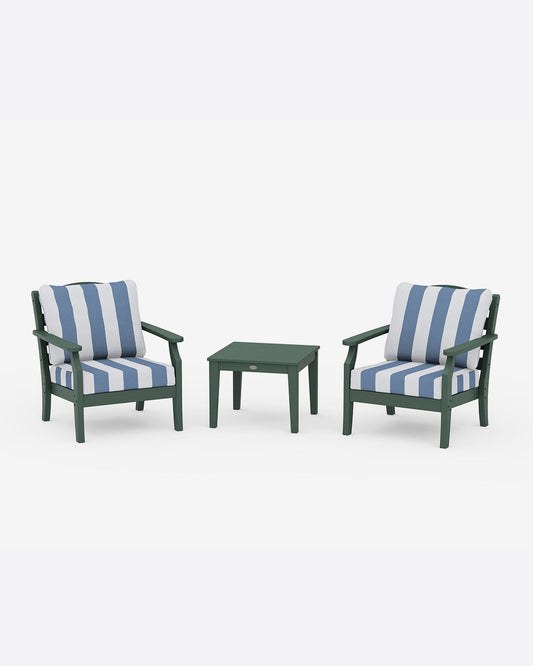 Savannah 3-Piece Seating Set – Cabana Stripe Teal | Draper James Classic