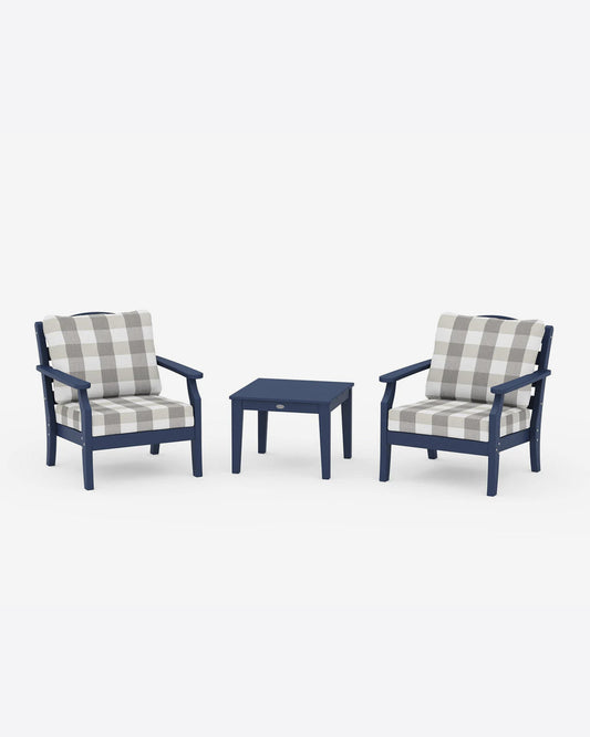 Savannah 3-Piece Seating Set – Buffalo Plaid Blue | Draper James Discount