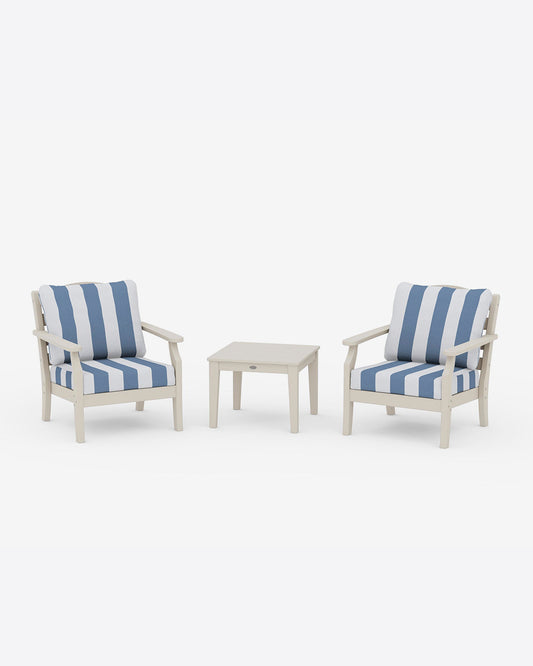 Savannah 3-Piece Seating Set – Cabana Stripe White | Draper James Smart Buy