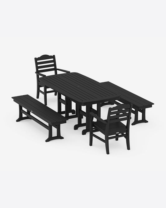 Savannah 5-Piece Dining Set with Benches in Natural | Draper James Recommended