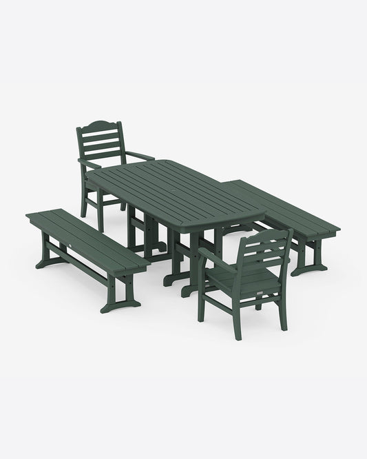 Savannah 5-Piece Dining Set with Benches in Blue | Draper James Customer Favorite
