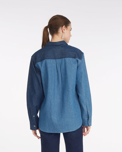 Lynn Long Sleeve Top in Chambray | Draper James Deals