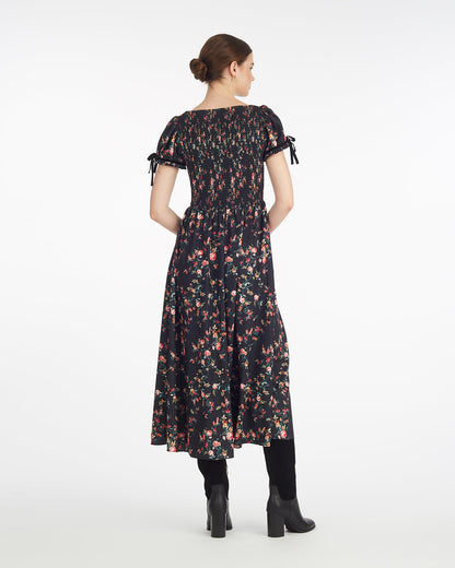 Kelsey Smocked Midi Dress in Garden Rose | Draper James Exclusive