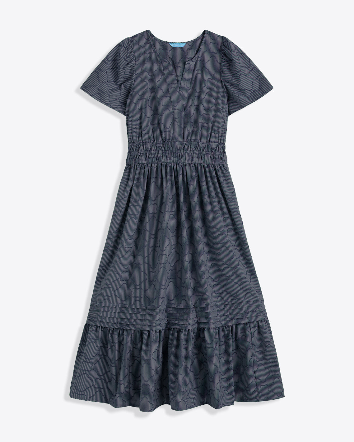 Hollie Midi Dress in Navy Textured Stripe | Draper James Best Seller
