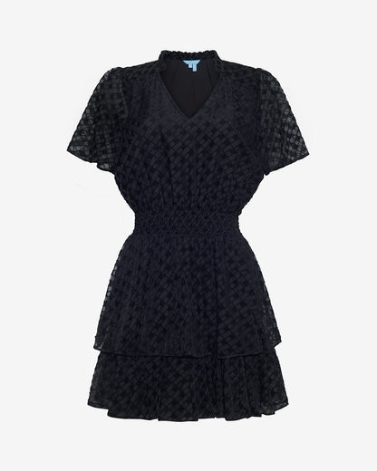 Alana Tiered Mini Dress in Velvet Burnout | Draper James Essential