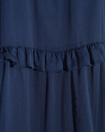 Frannie Ruffle Mini Dress in Baritone Blue | Draper James Popular