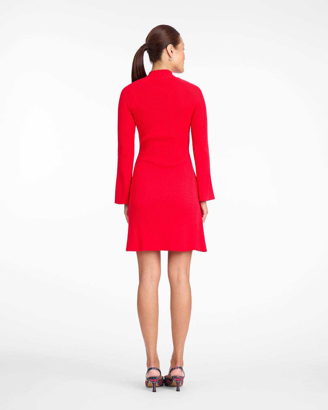 Lennox Mockneck Ribbed Knit Dress in Red | Draper James Smart Buy