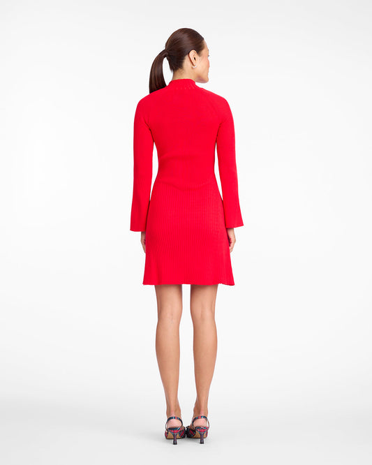 Lennox Mockneck Ribbed Knit Dress in Red | Draper James Smart Buy