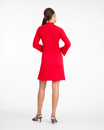 Lennox Mockneck Ribbed Knit Dress in Red | Draper James Smart Buy