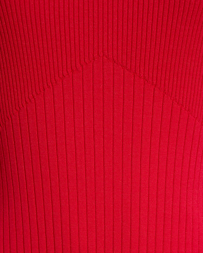 Lennox Mockneck Ribbed Knit Dress in Red | Draper James Smart Buy