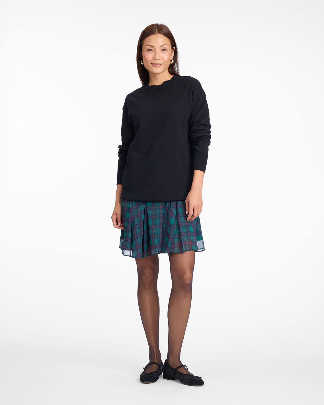 Elliot Sweater Dress in Evergreen Tartan | Draper James Customer Favorite