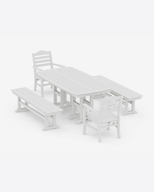 Savannah 5-Piece Dining Set with Benches in Sage | Draper James Trending