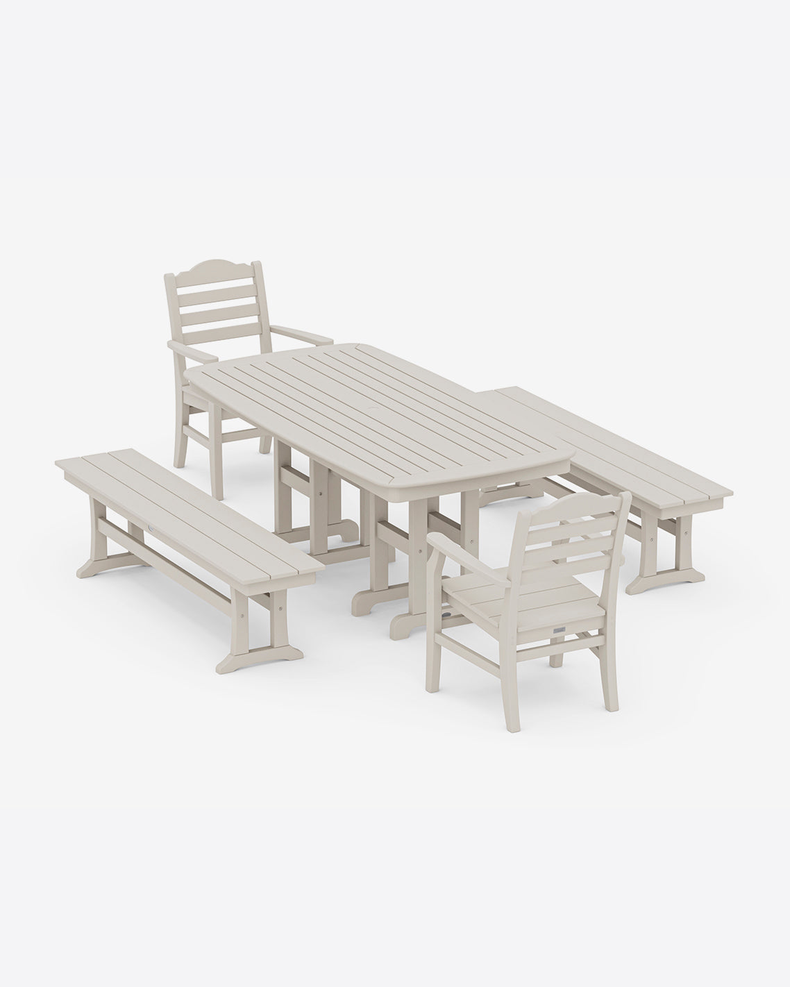 Savannah 5-Piece Dining Set with Benches in White | Draper James Customer Favorite