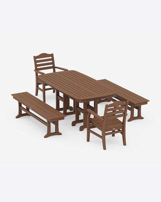 Savannah 5-Piece Dining Set with Benches in Navy | Draper James Best Price
