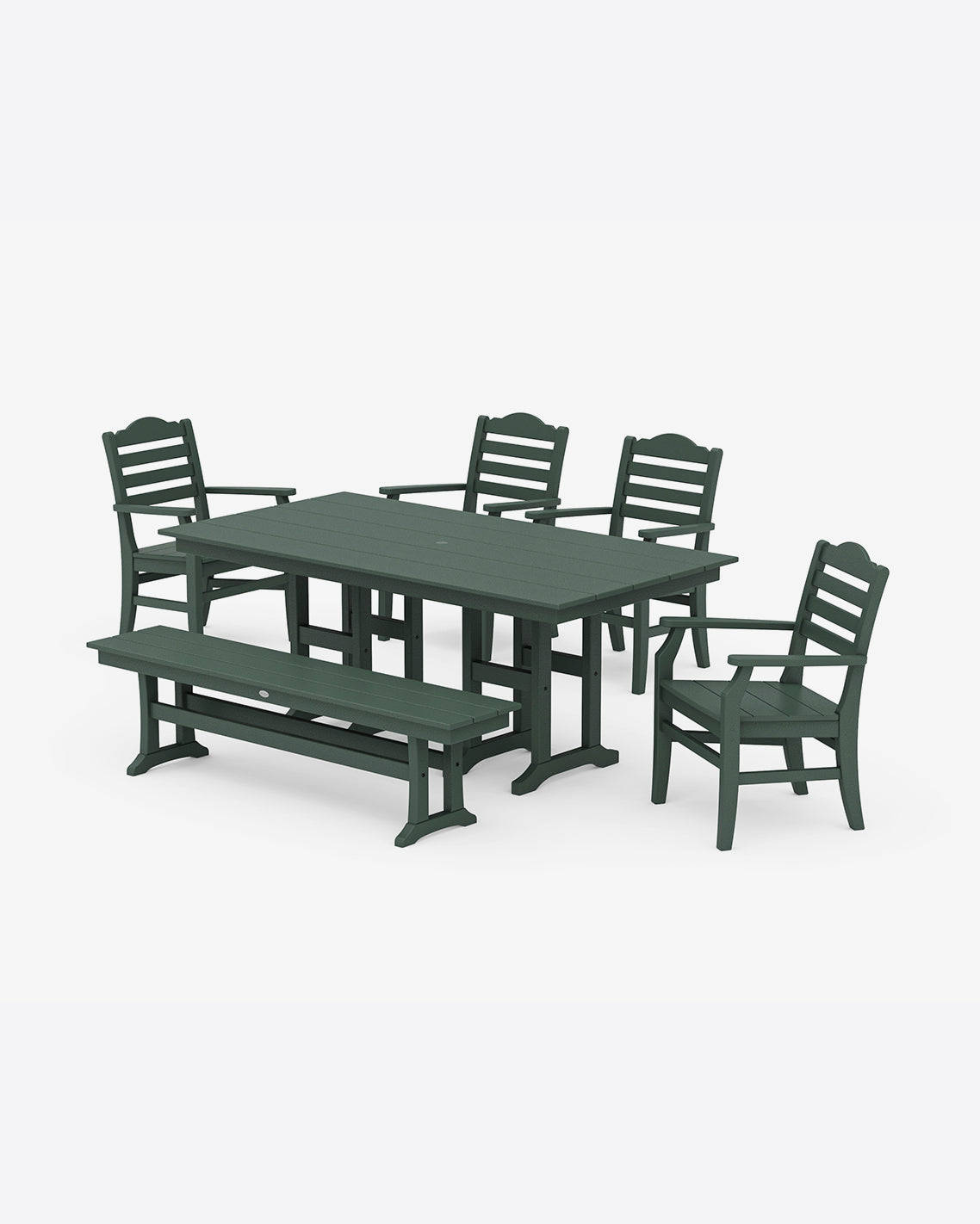 Savannah 6-Piece Farmhouse Dining Set with Bench in White | Draper James Essential