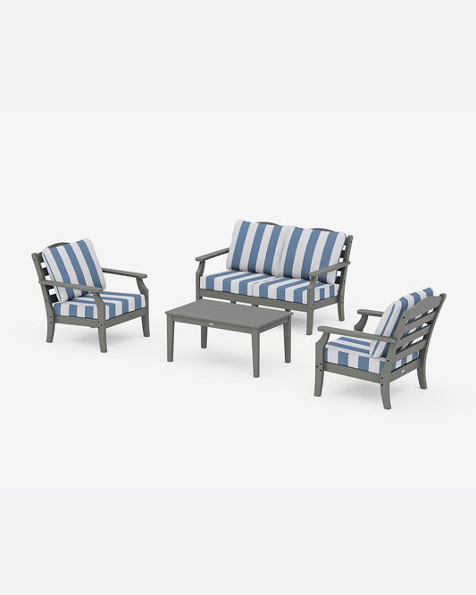 Savannah 4-Piece Deep Seating Set with Loveseat in Cabana Stripe | Draper James Customer Favorite